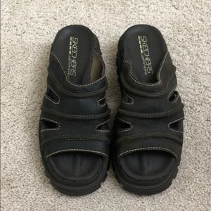 Brown Skecher sandals, size 7